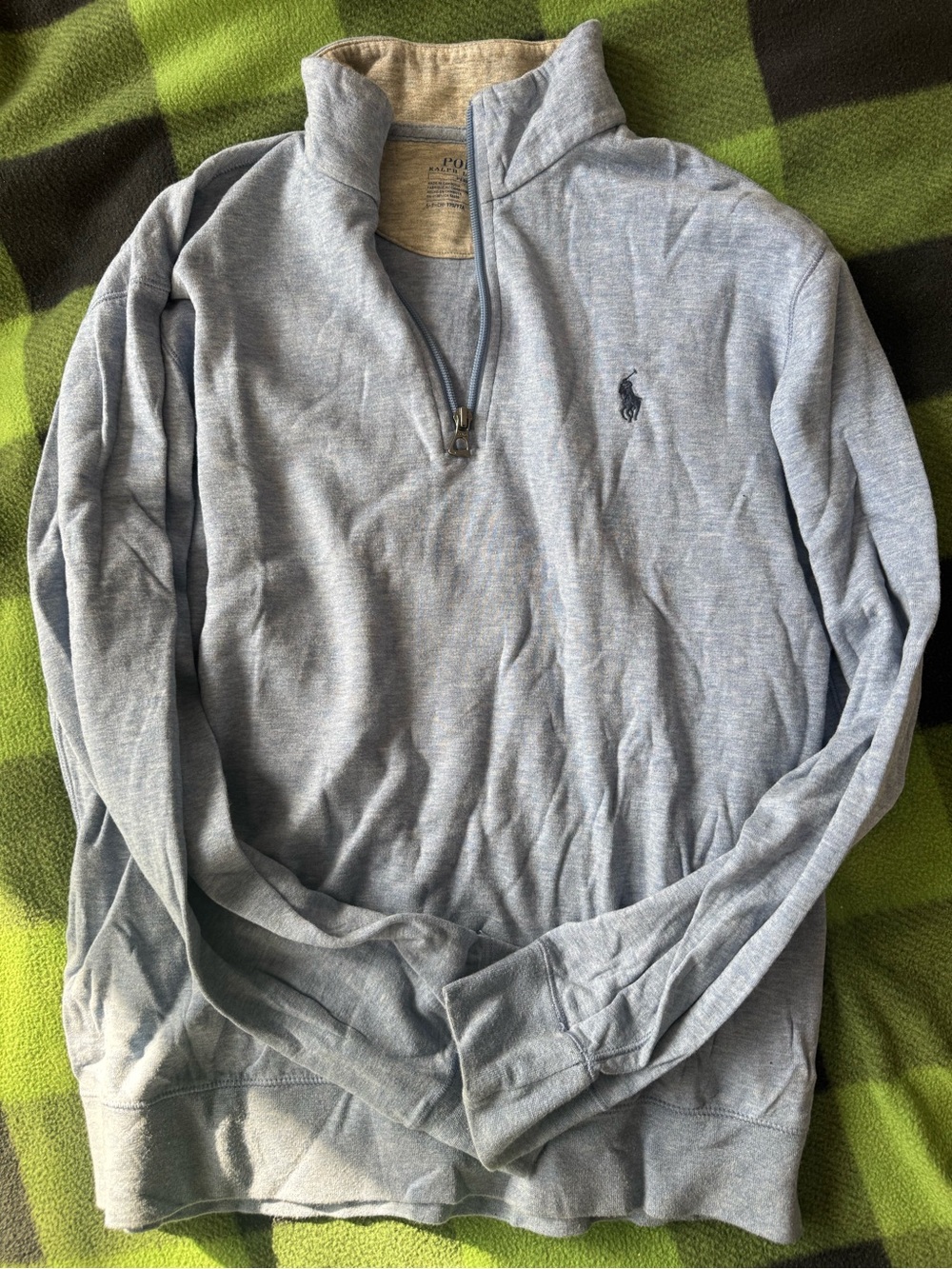 Polo by Ralph Lauren Light Blue Quarter-Zip Pullover - Size Small